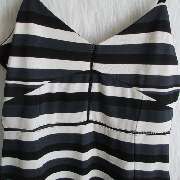 French Connection Bloomingdales Size 12 Sleeveless Spaghetti Strap Dress Striped - Picture 3 of 12
